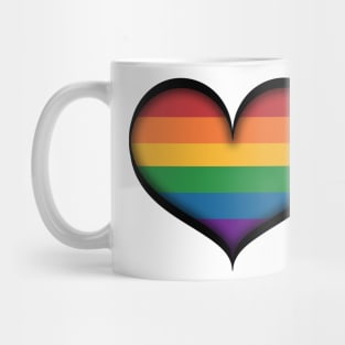 Large Vector Heart in LGBTQ Rainbow Pride Flag Colors Mug